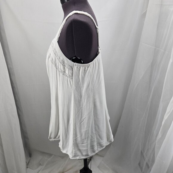 810-9 Torrid White Fit & Flare Lace Trim sleeveless Tank Top – Size 1 (14/16) - Picture 5 of 14